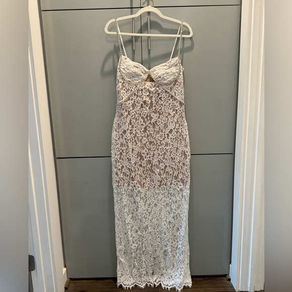 Self-Portrait White Fine Lace Maxi Dresse - Picture 3 of 9